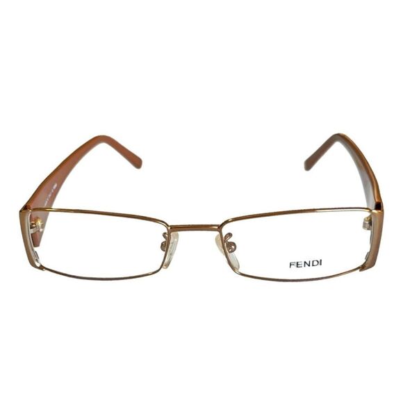 FENDI NWOB Women's Gold & Bronze Brown Logo Eyeglasses Fendi optical frames - Picture 2 of 15